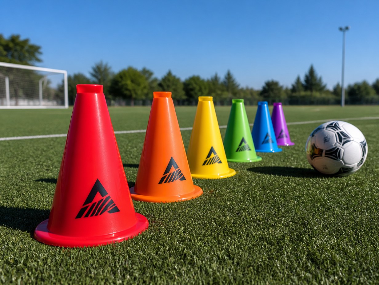 AI-generated agility cones mockup sample