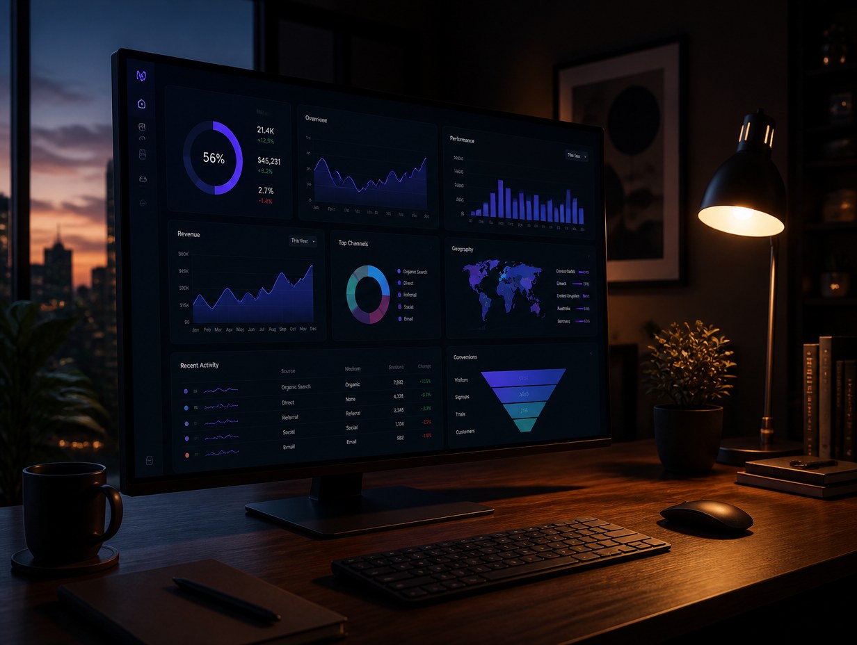 AI-generated analytics dashboard mockup sample