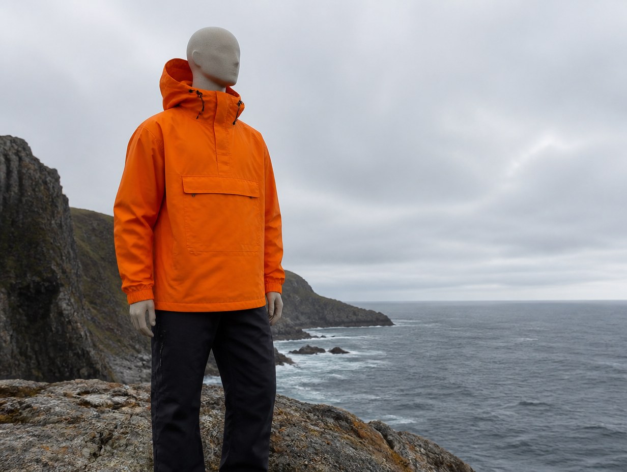 AI-generated anorak mockup sample