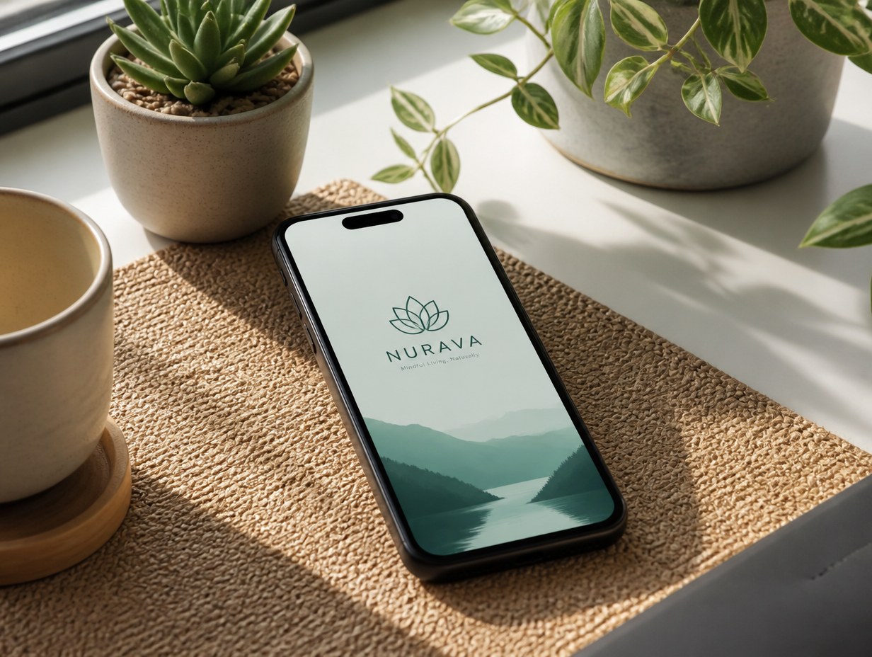 AI-generated app splash screen mockup sample