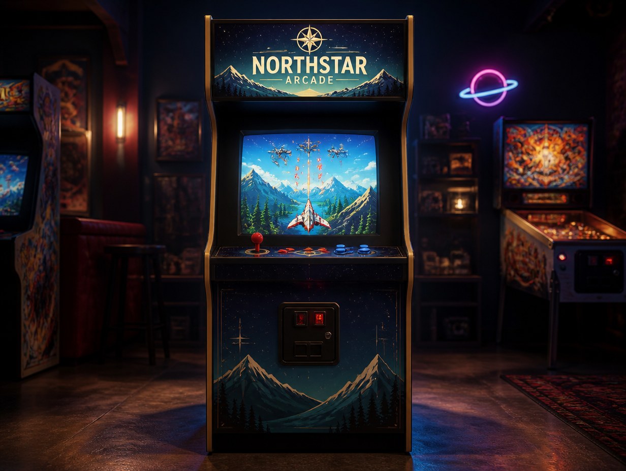 AI-generated arcade cabinet mockup sample
