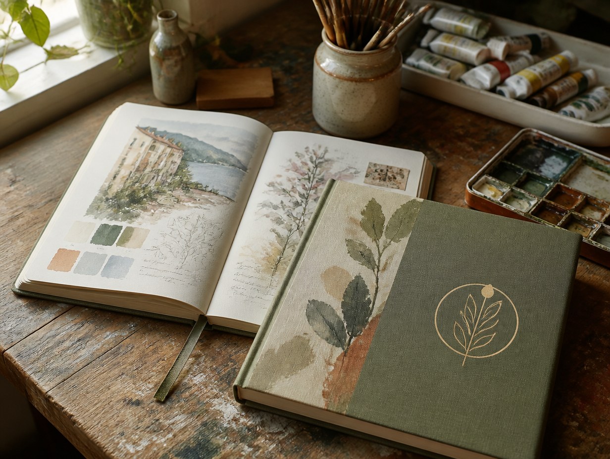 AI-generated art journal mockup sample