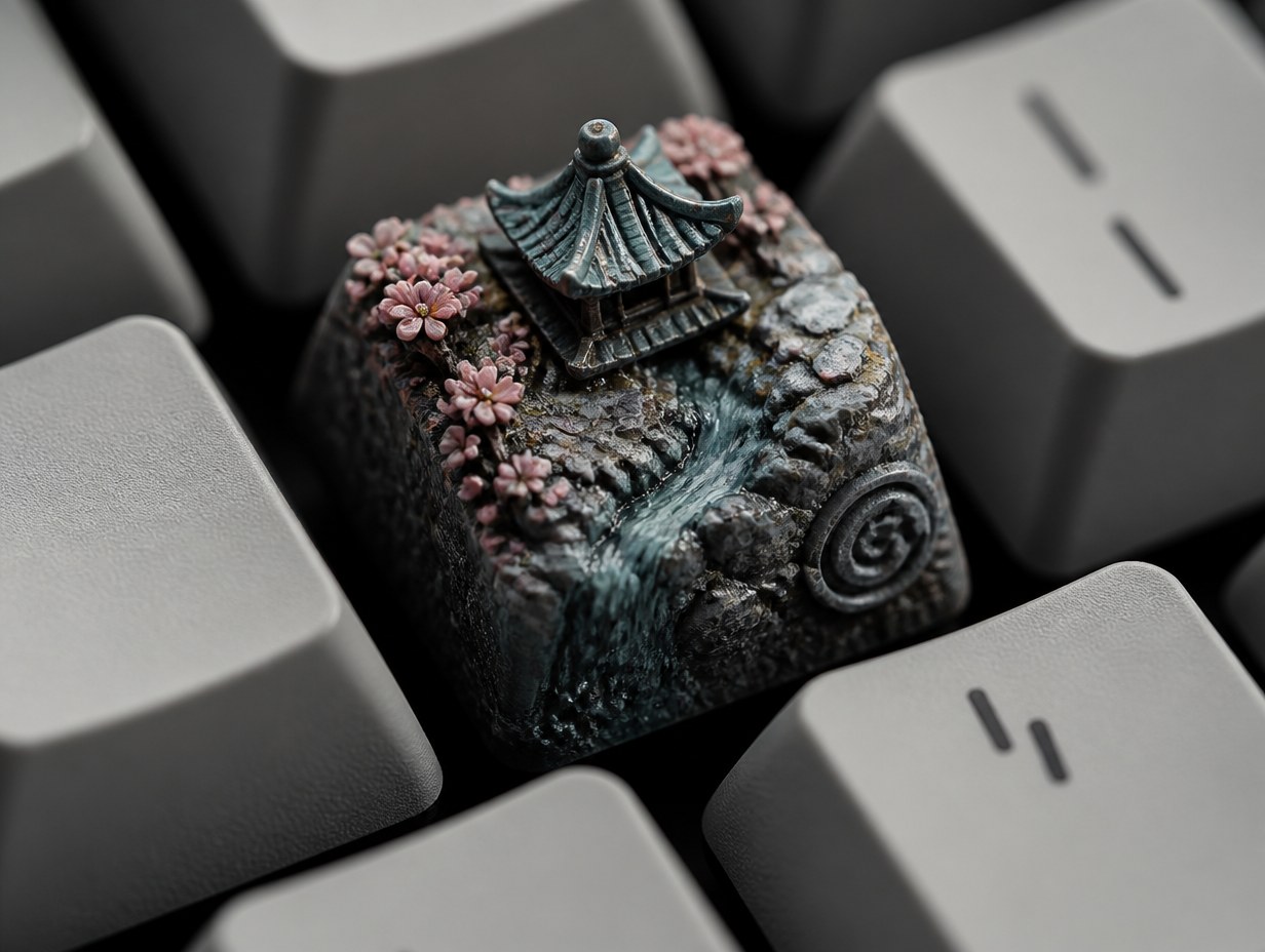 AI-generated artisan keycap mockup sample