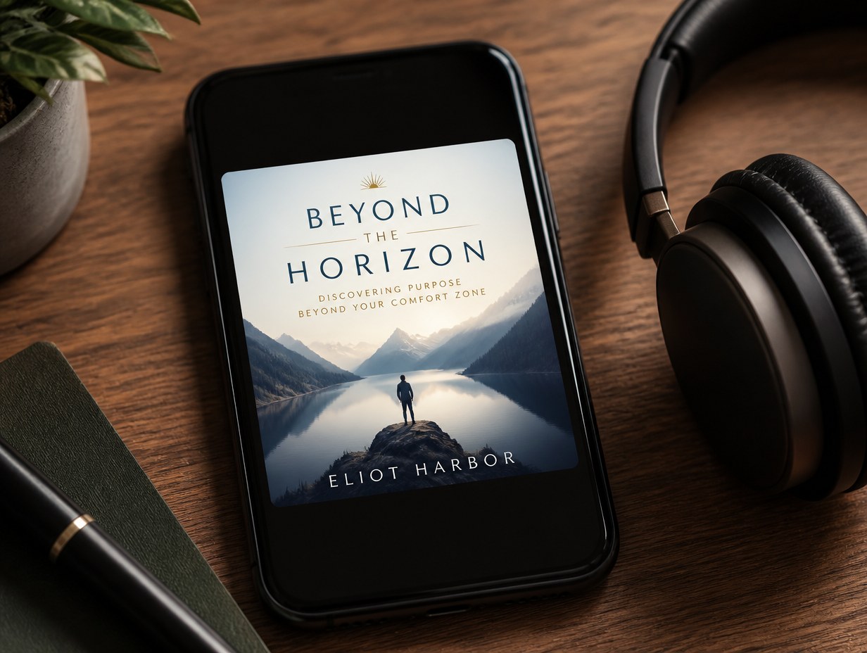 AI-generated audiobook cover square mockup sample
