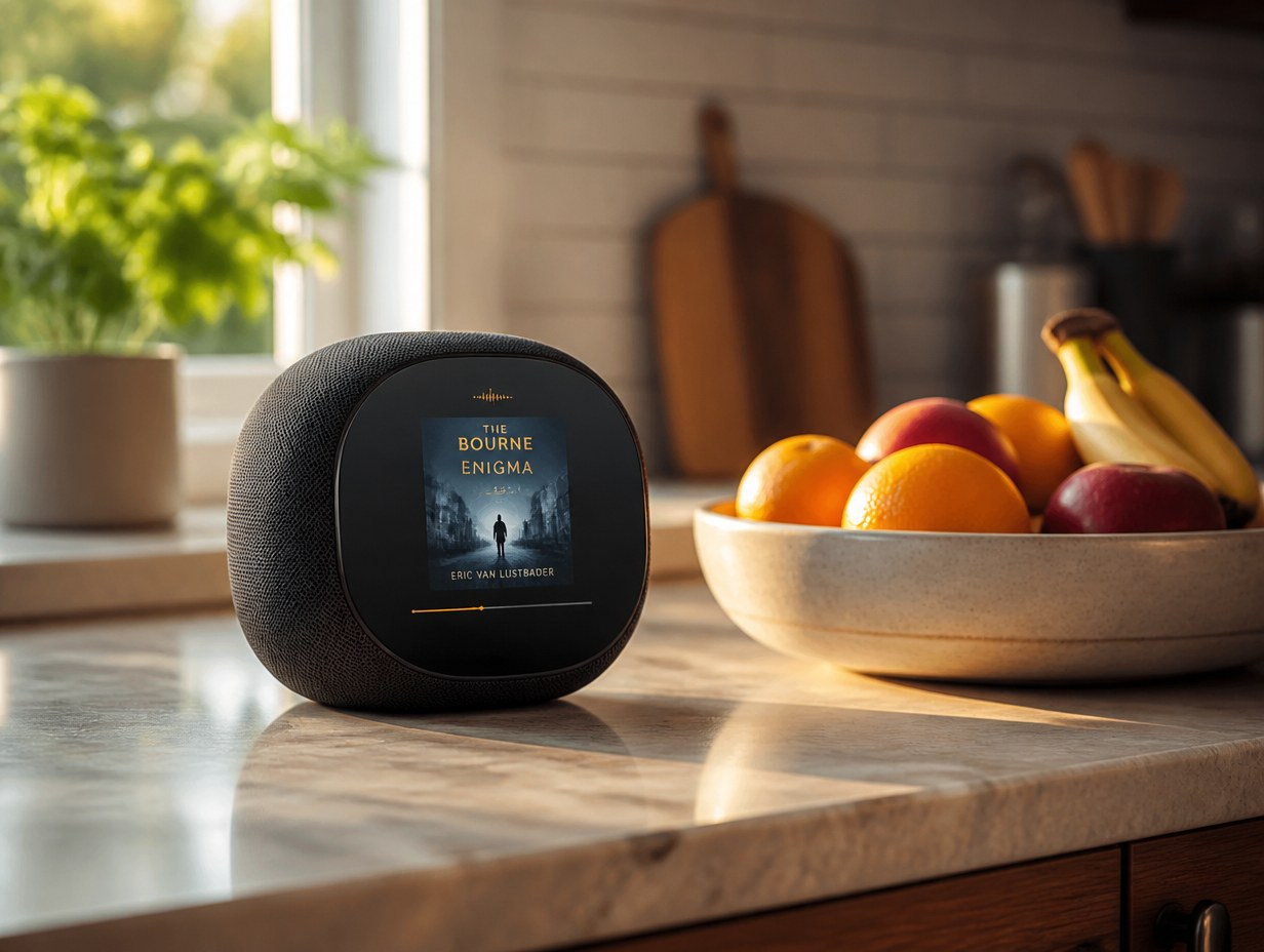 Audiobook on Smart Speaker mockup example