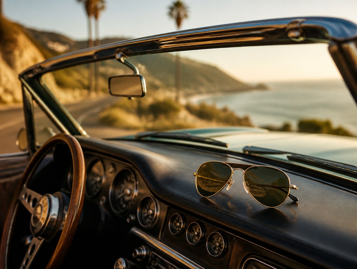 AI-generated aviator sunglasses mockup sample