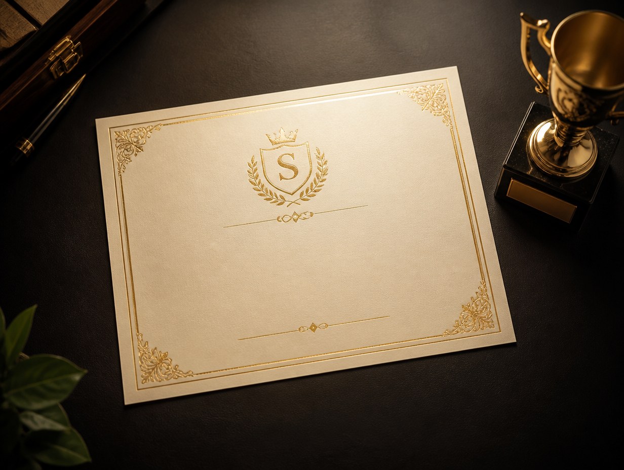 AI-generated award certificate mockup sample