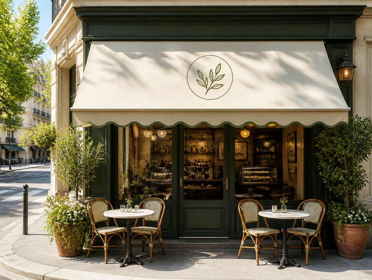 AI-generated awning sign mockup sample
