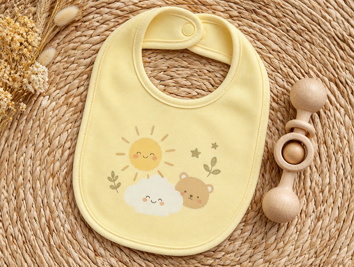 Baby Bib Flat Lay mockup example