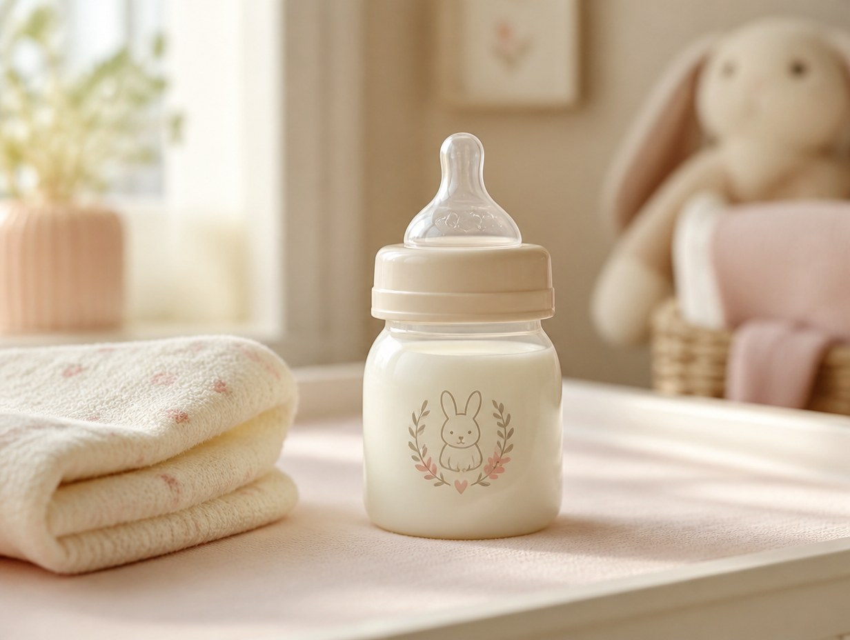 AI-generated baby bottle mockup sample