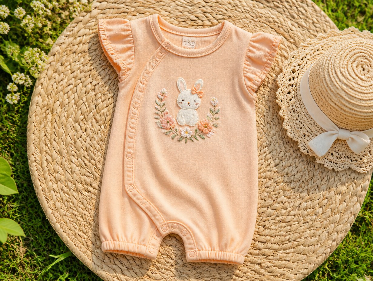 AI-generated baby romper mockup sample