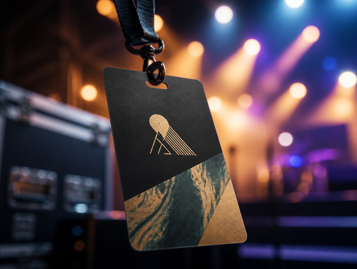 AI-generated backstage pass mockup sample