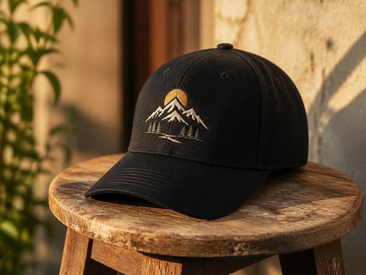 AI-generated baseball cap mockup sample