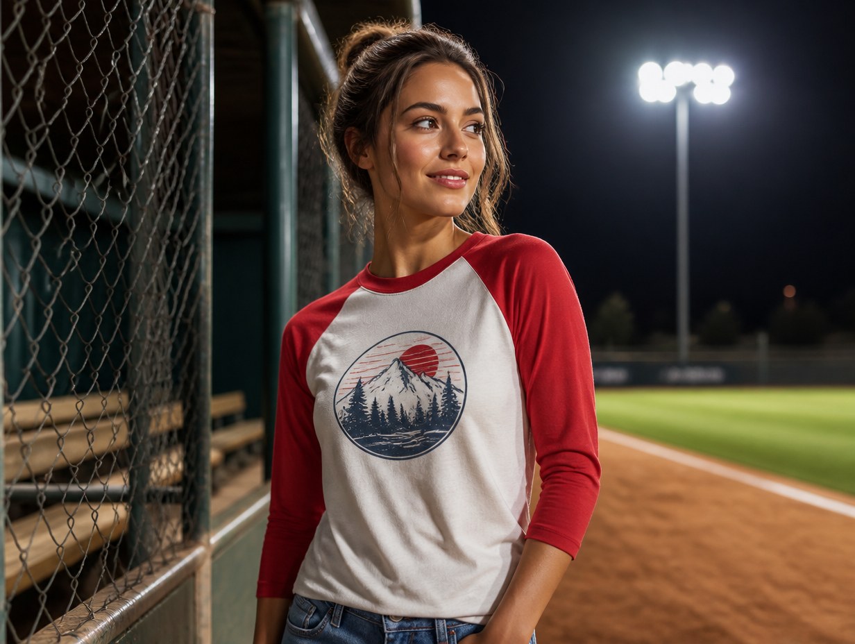 AI-generated baseball tee mockup sample