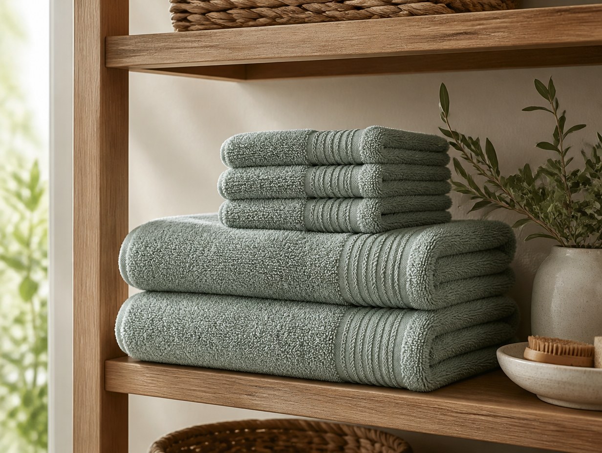 AI-generated bath towel set mockup sample