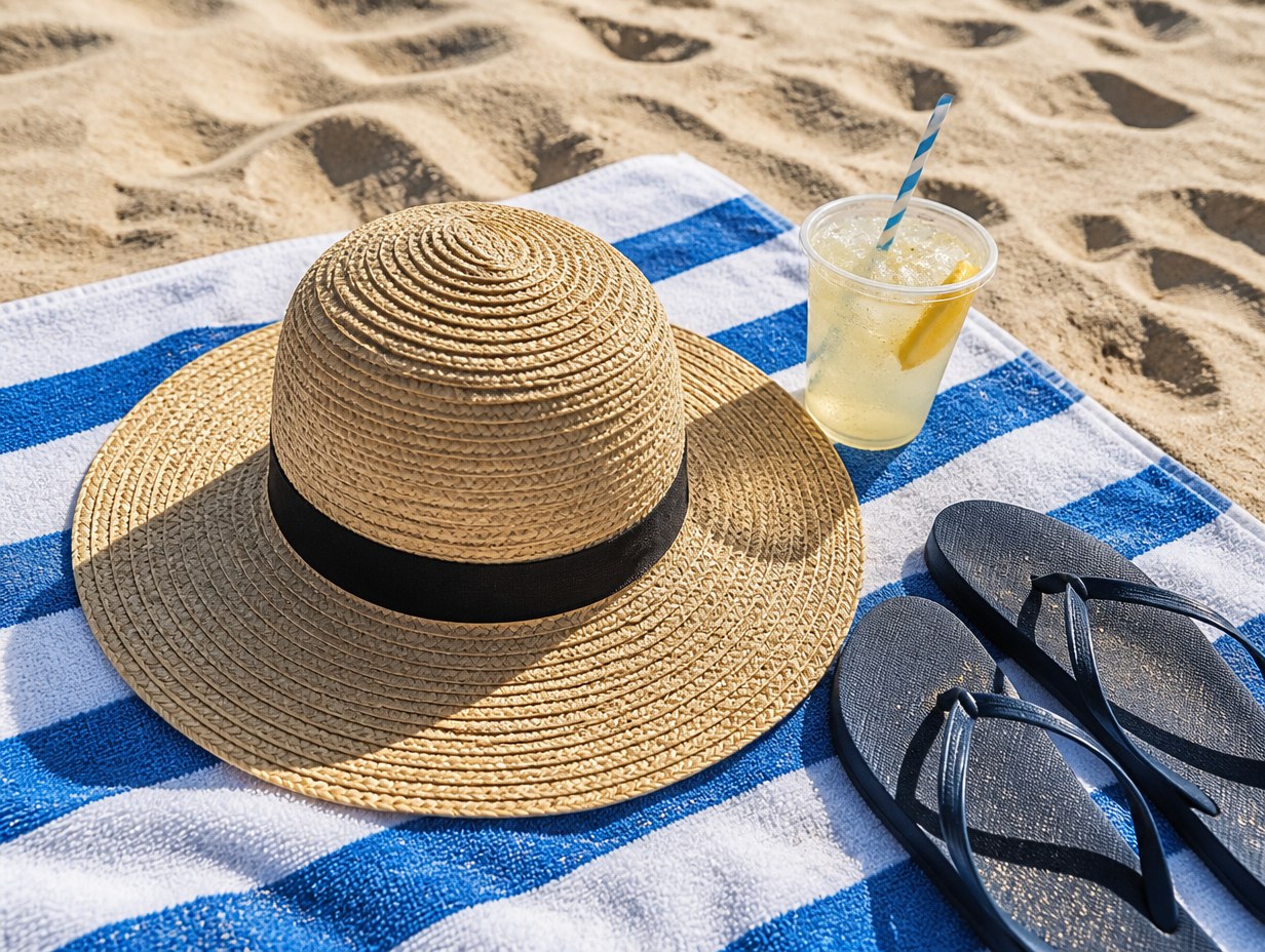 AI-generated beach hat mockup sample