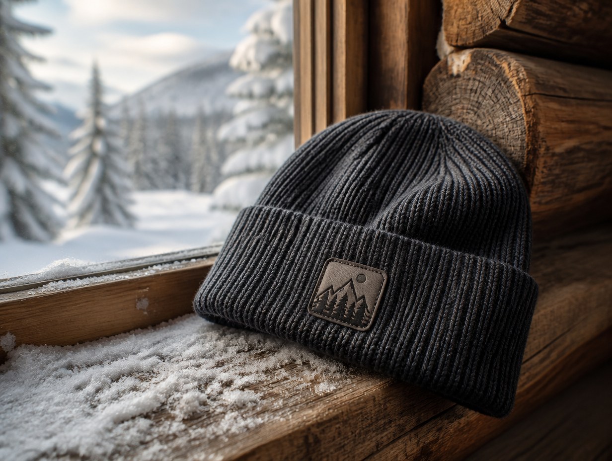 AI-generated beanie mockup sample