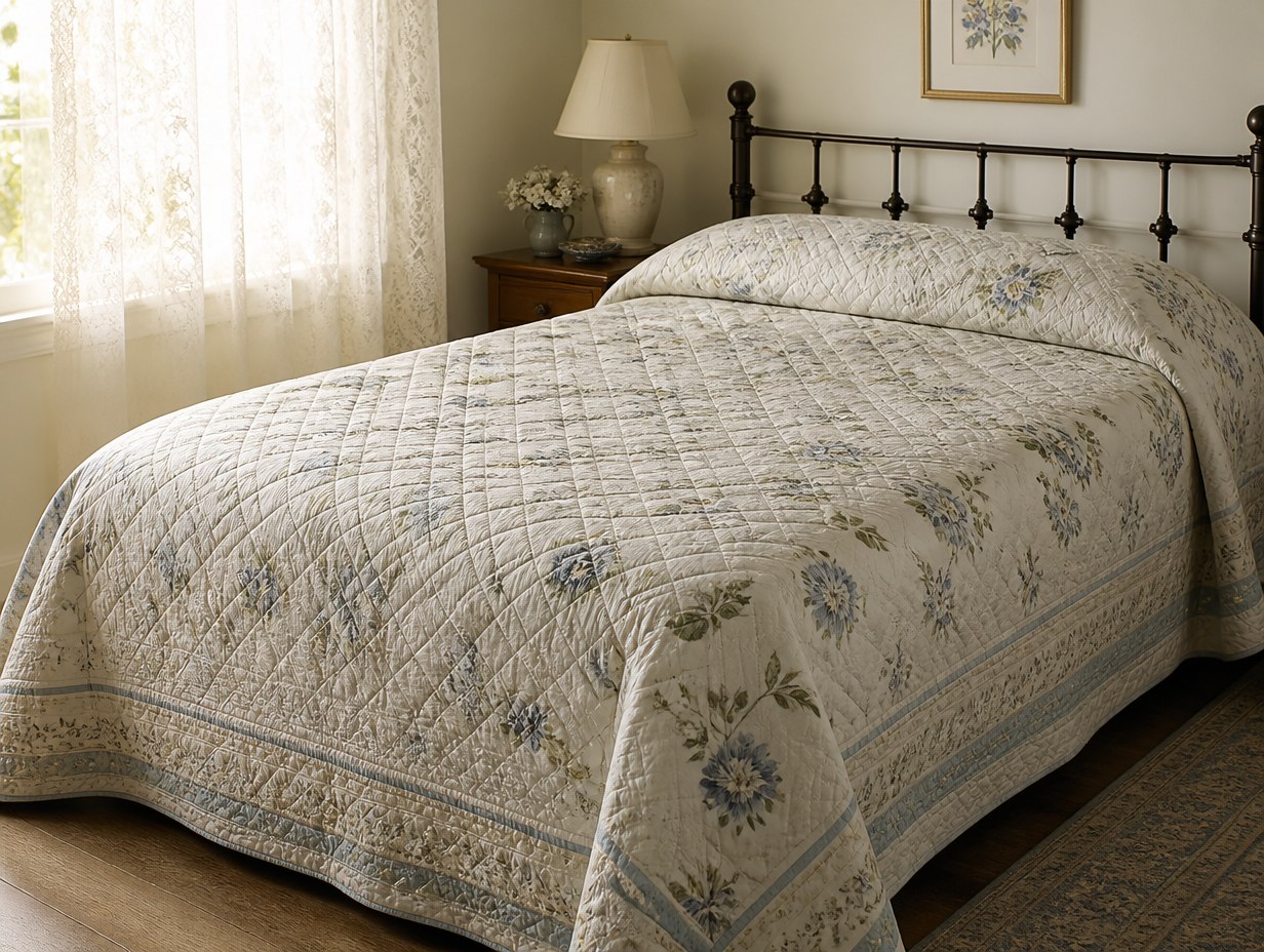 AI-generated bedspread mockup sample