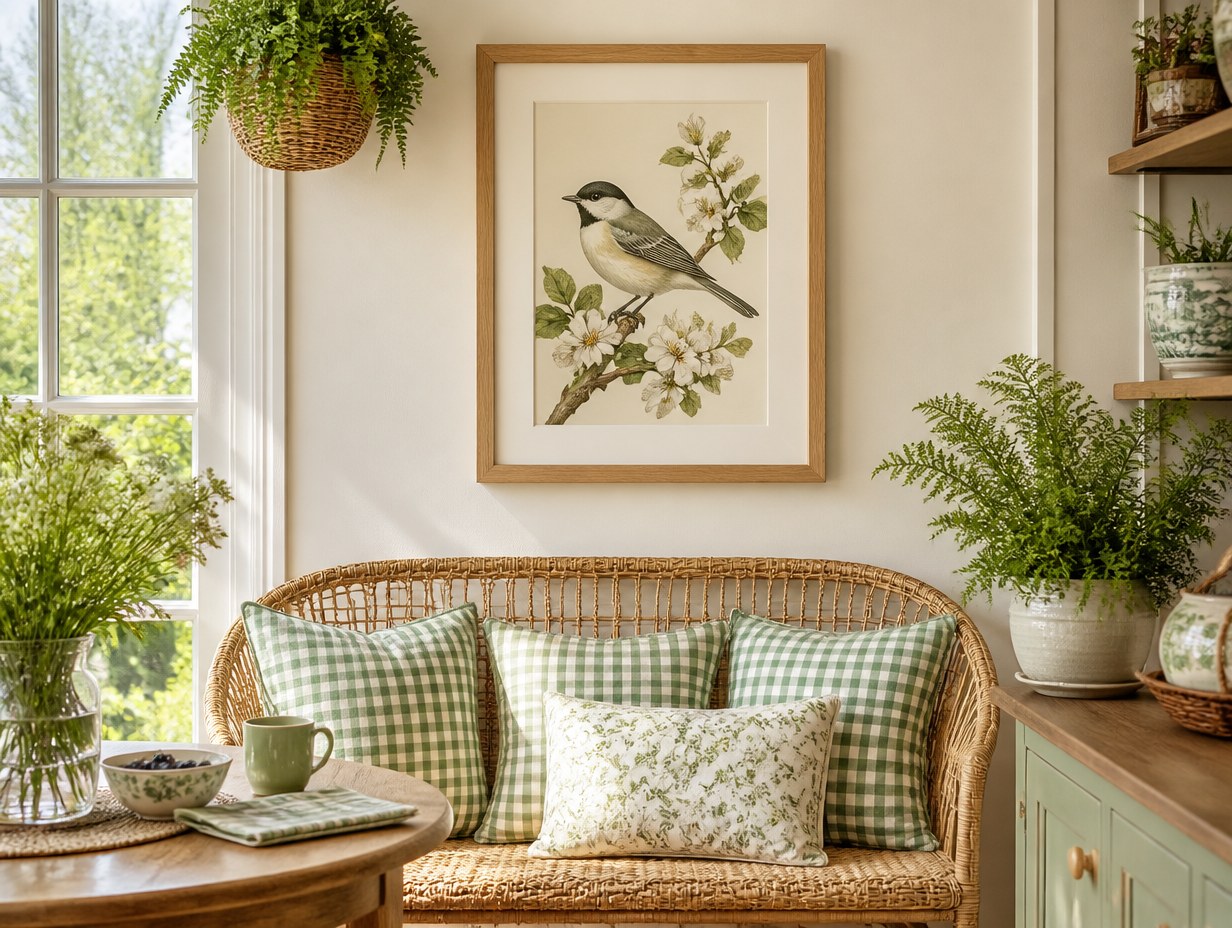AI-generated bird print art mockup sample