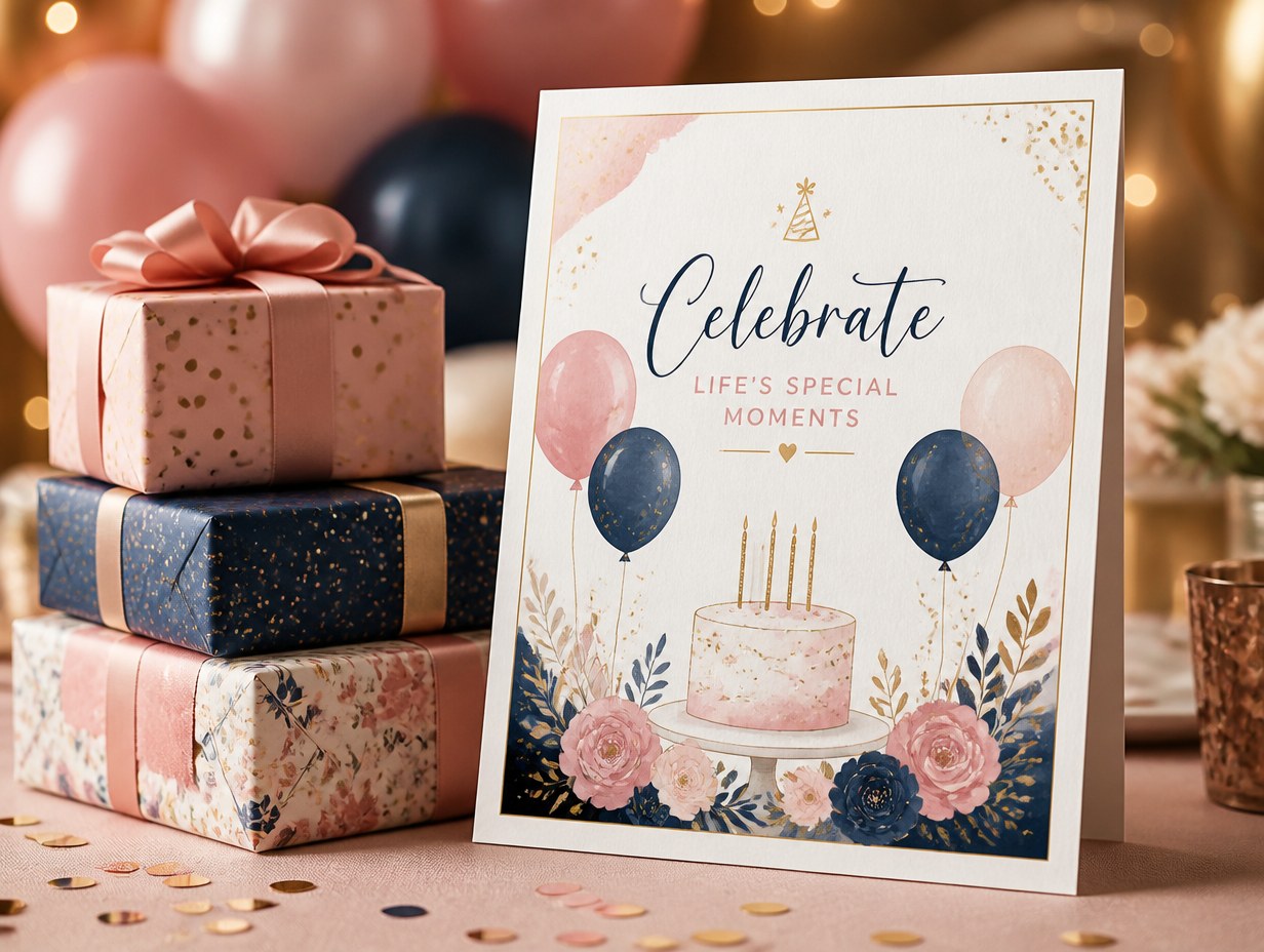 AI-generated birthday flyer mockup sample