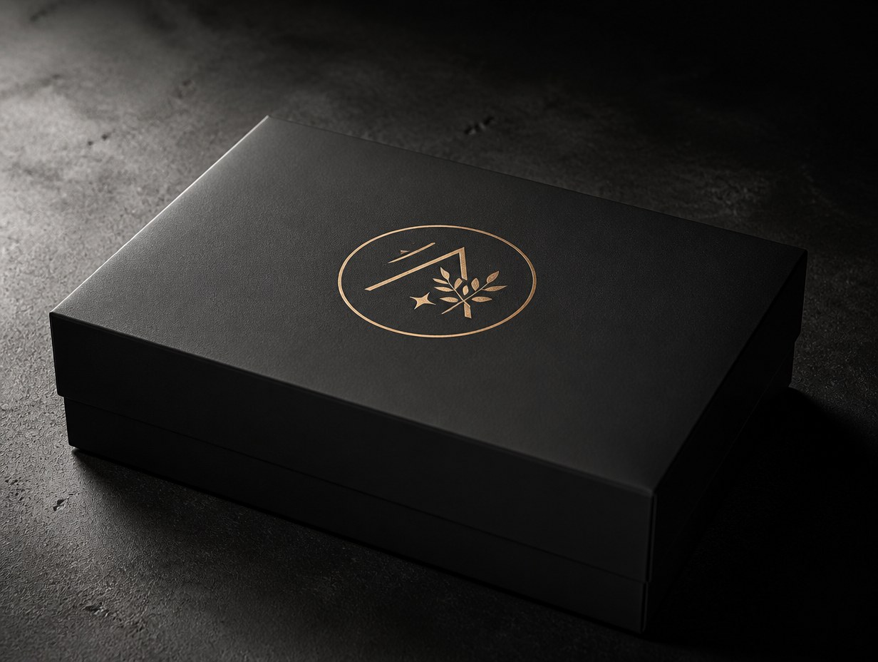 Black Box Packaging mockup example