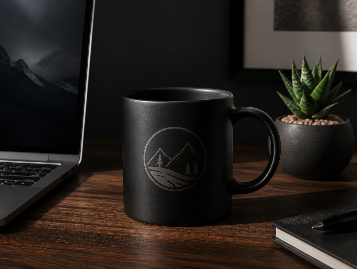 Black Mug mockup example