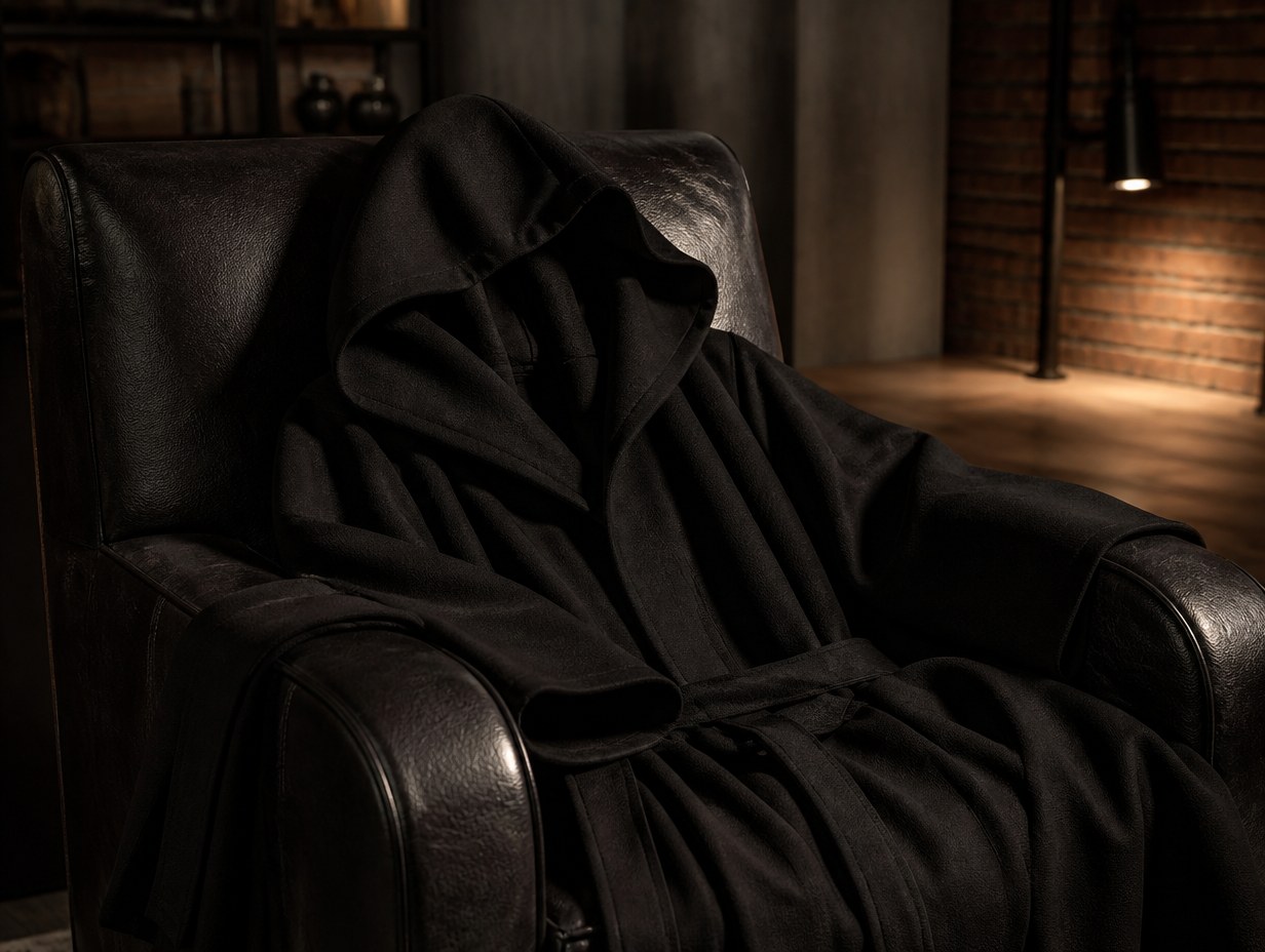 AI-generated black robe mockup sample