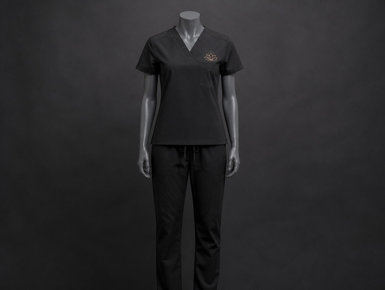 AI-generated black scrubs mockup sample