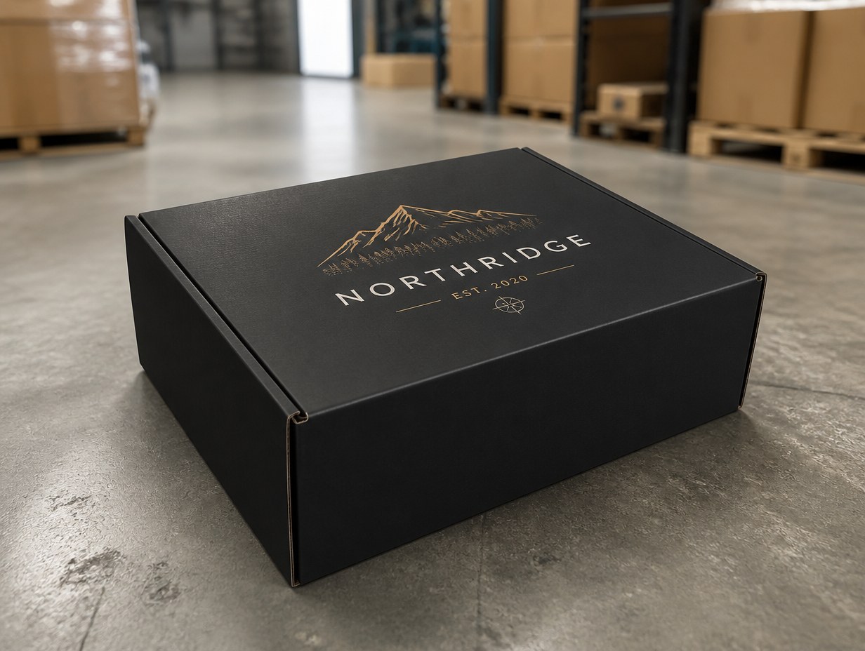 Black Shipping Box mockup example