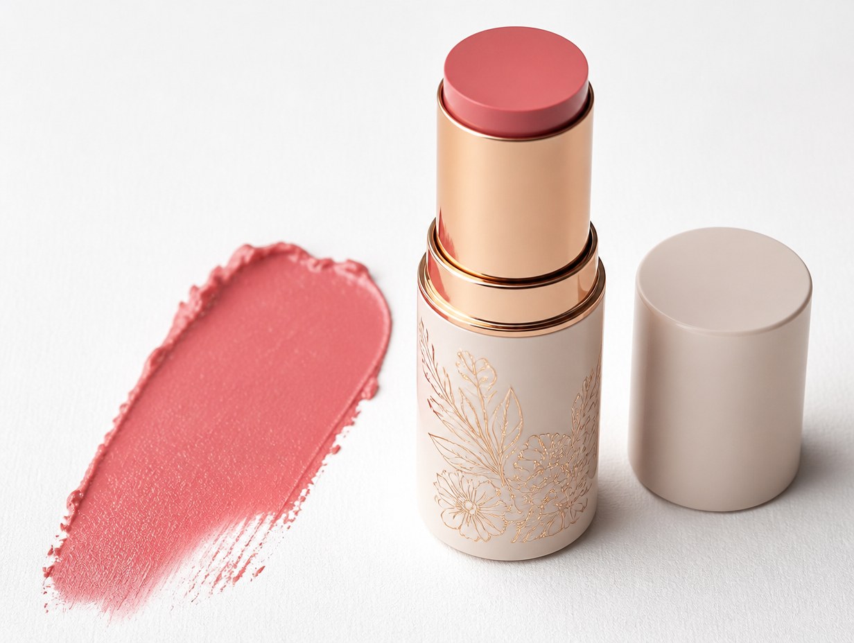 AI-generated blush stick mockup sample