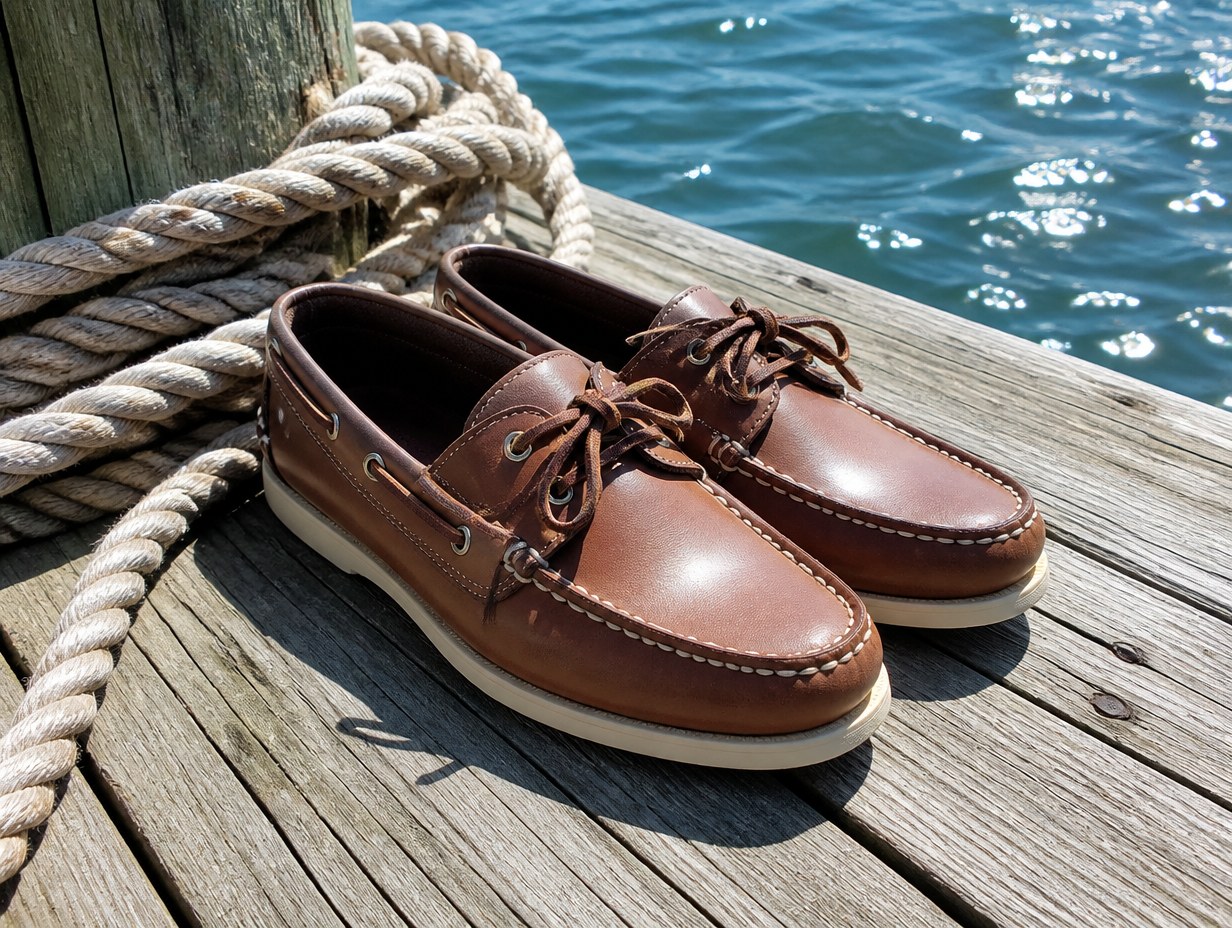 AI-generated boat shoes mockup sample