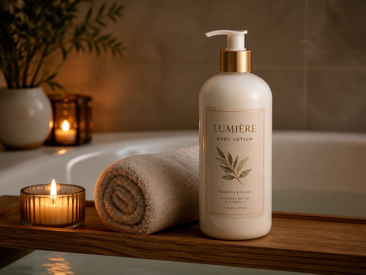 Body Lotion Bottle mockup example