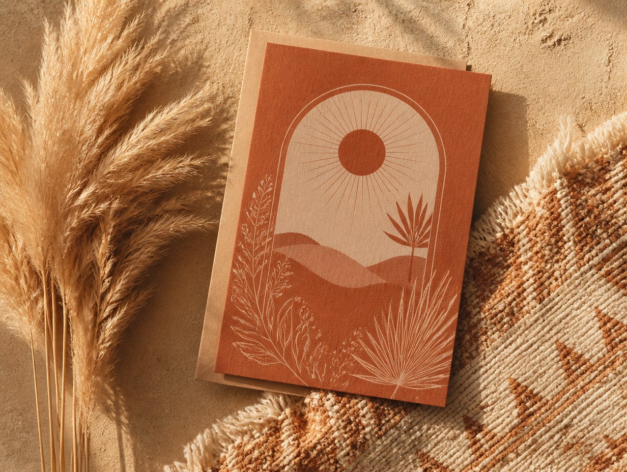 Boho Wedding Invitation mockup example