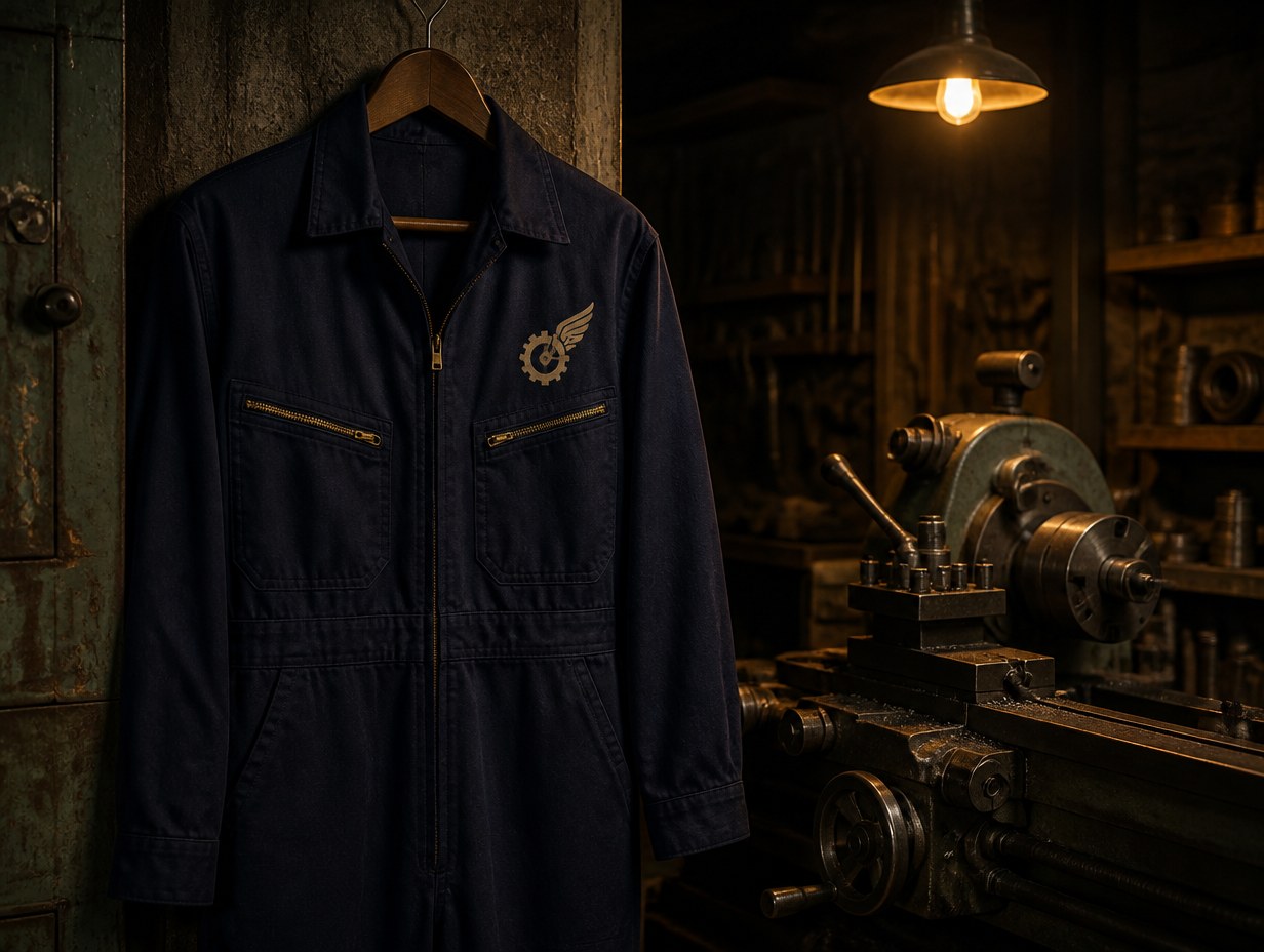 AI-generated boiler suit mockup sample