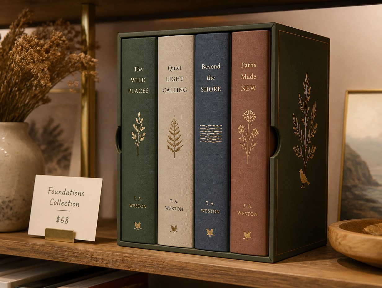 AI-generated book collection box set mockup sample