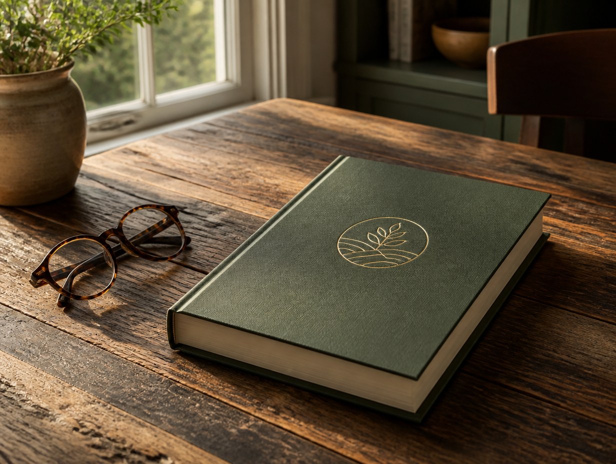 Book on Table mockup example