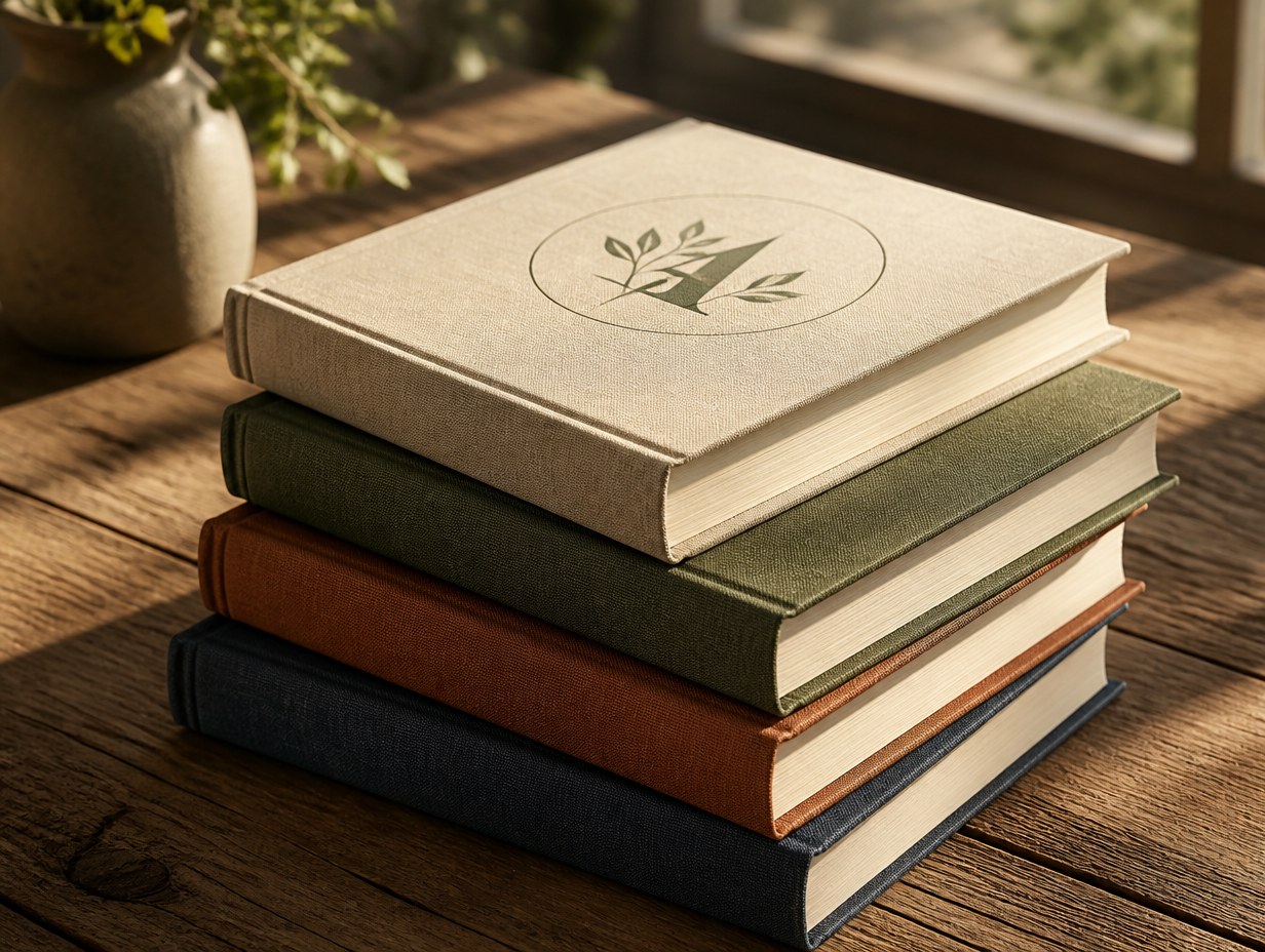 AI-generated book stack mockup sample