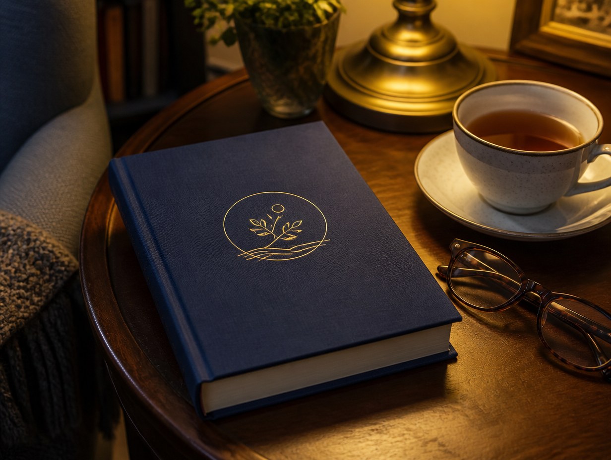 Book with Reading Glasses mockup example