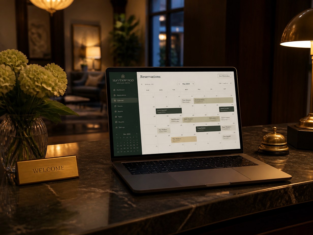 AI-generated booking dashboard mockup sample