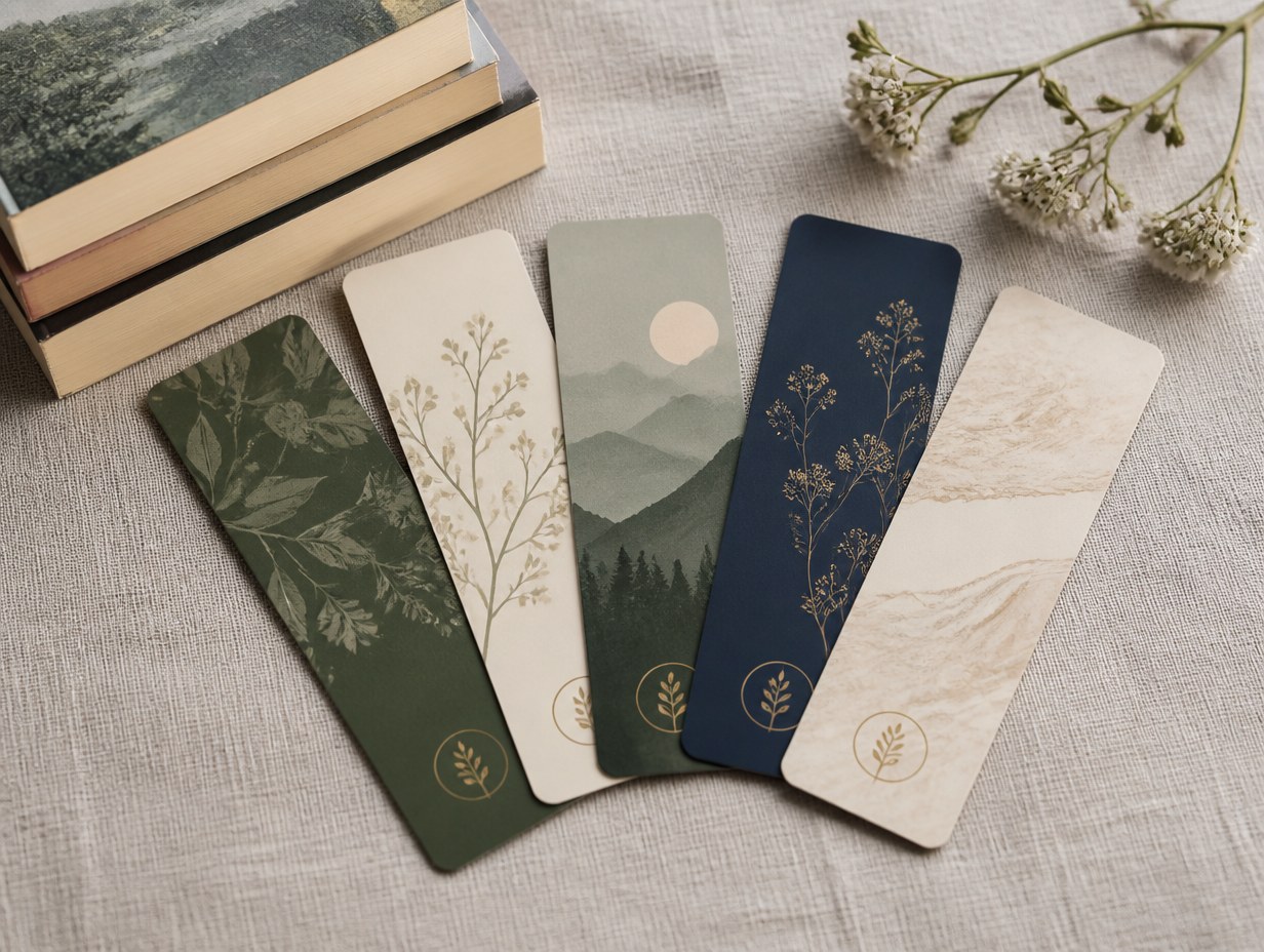 AI-generated bookmark set mockup sample