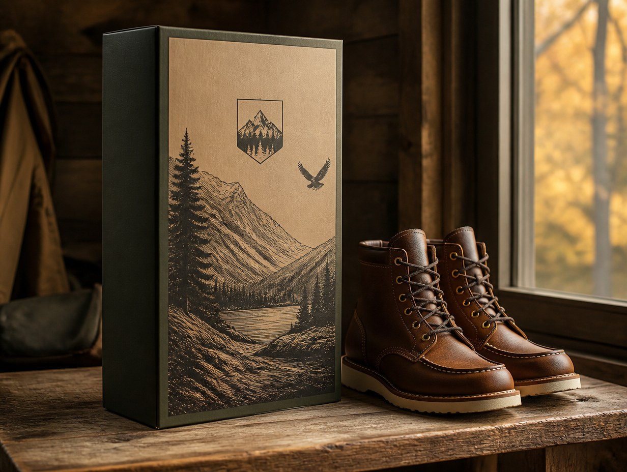 AI-generated boot box mockup sample