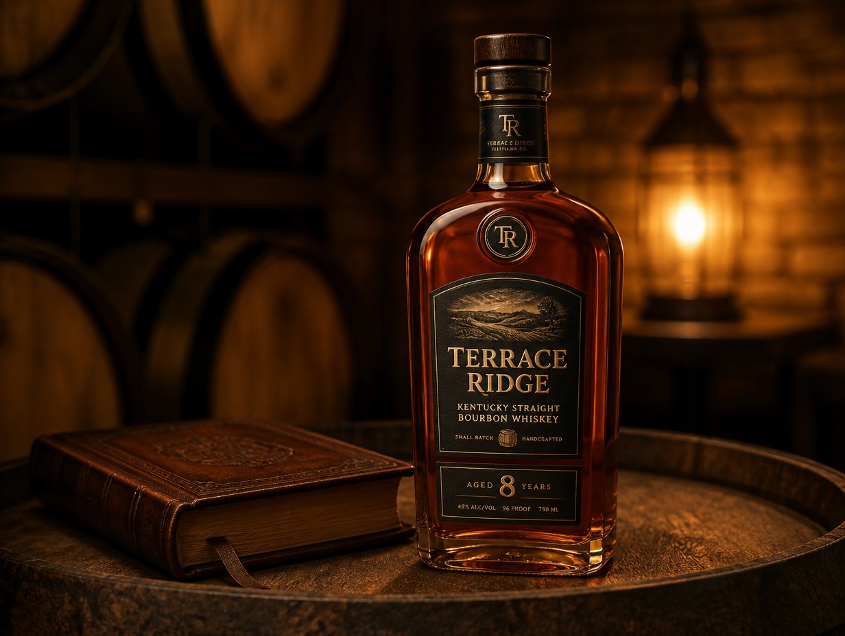 AI-generated bourbon bottle mockup sample