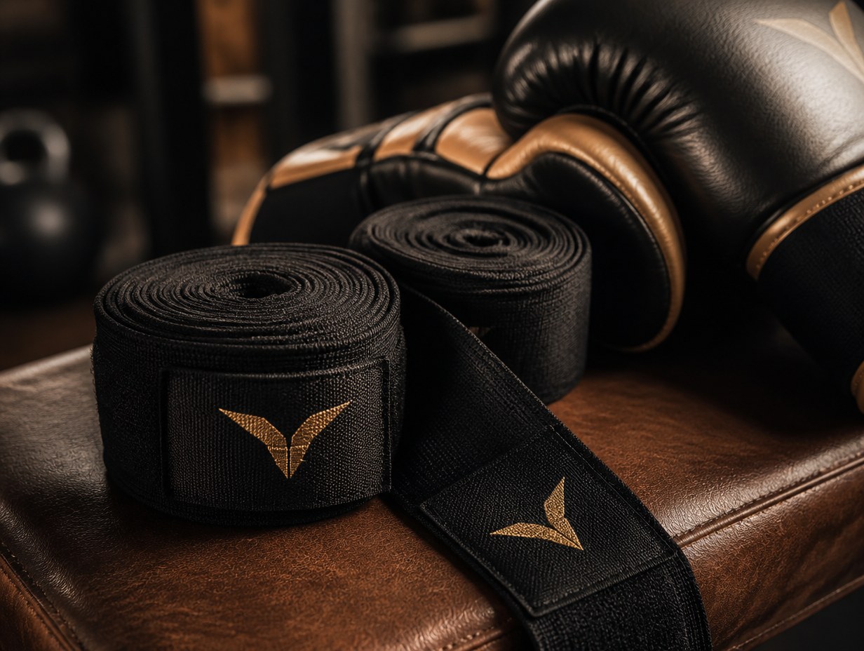 AI-generated boxing hand wraps mockup sample