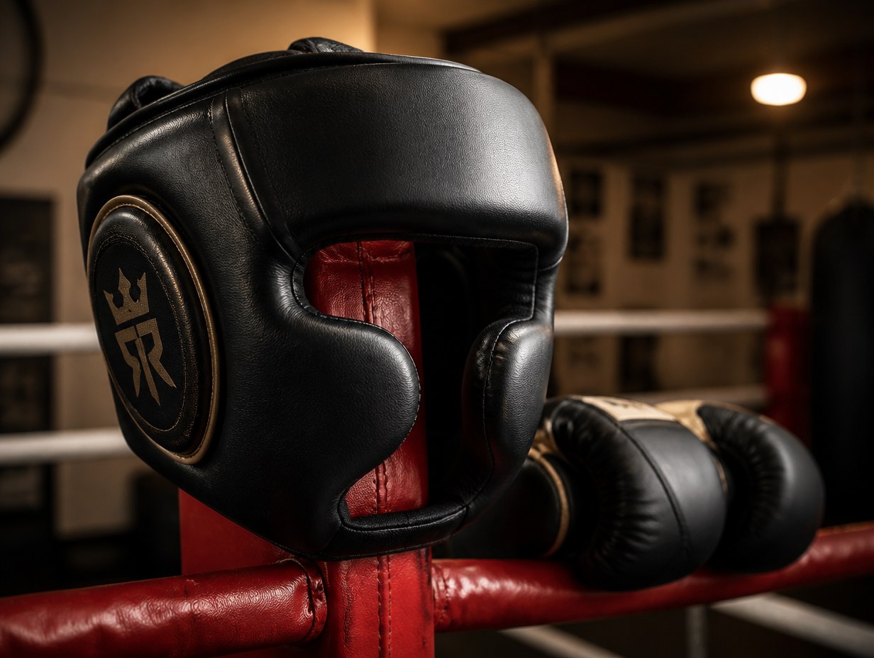 AI-generated boxing headgear mockup sample