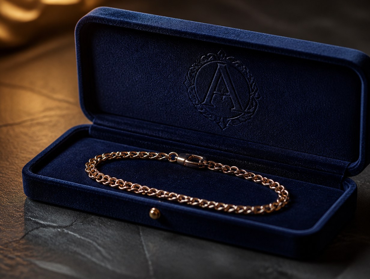 AI-generated bracelet box mockup sample