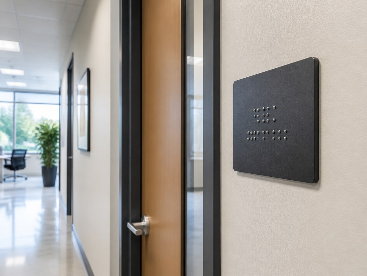 AI-generated braille sign mockup sample