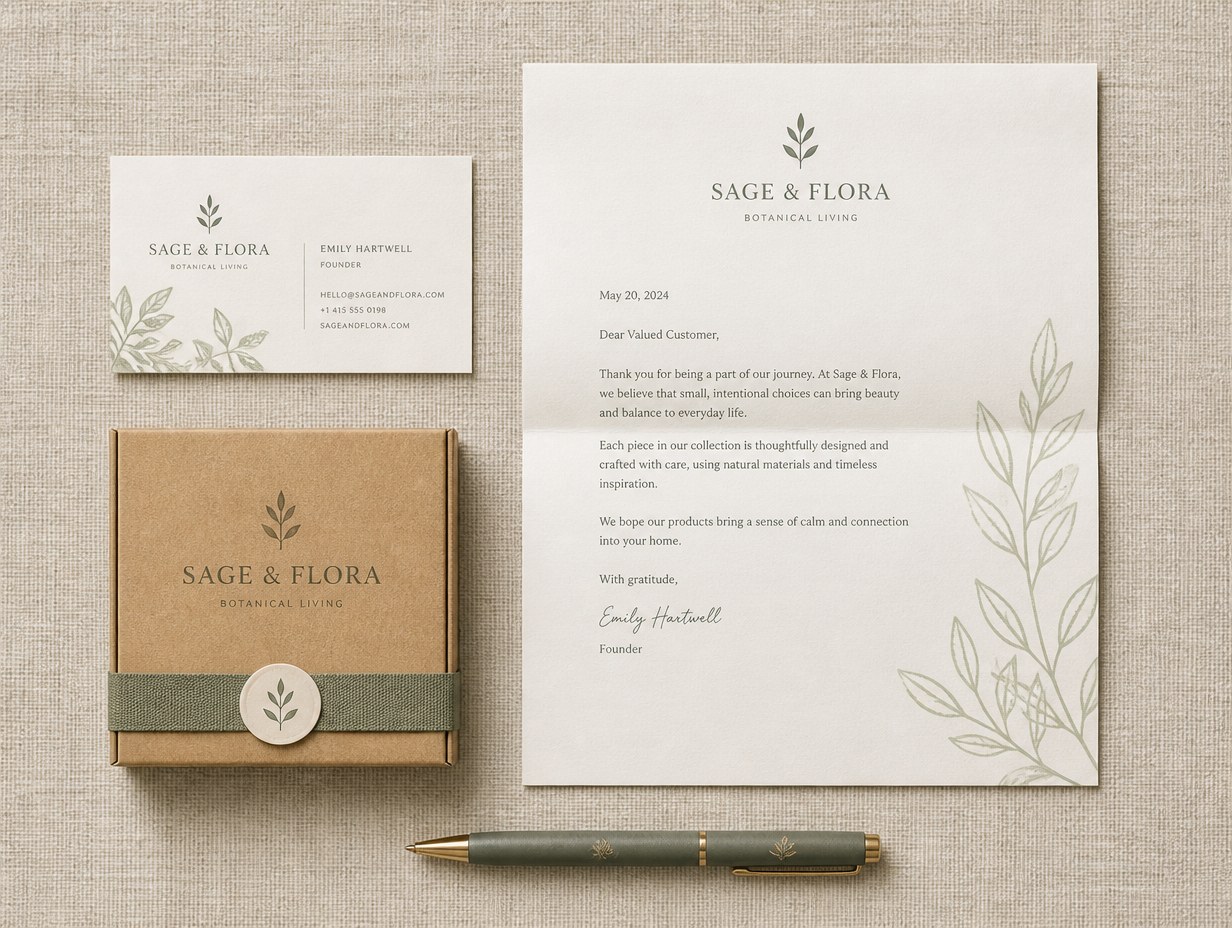 Brand Identity Flat Lay mockup example