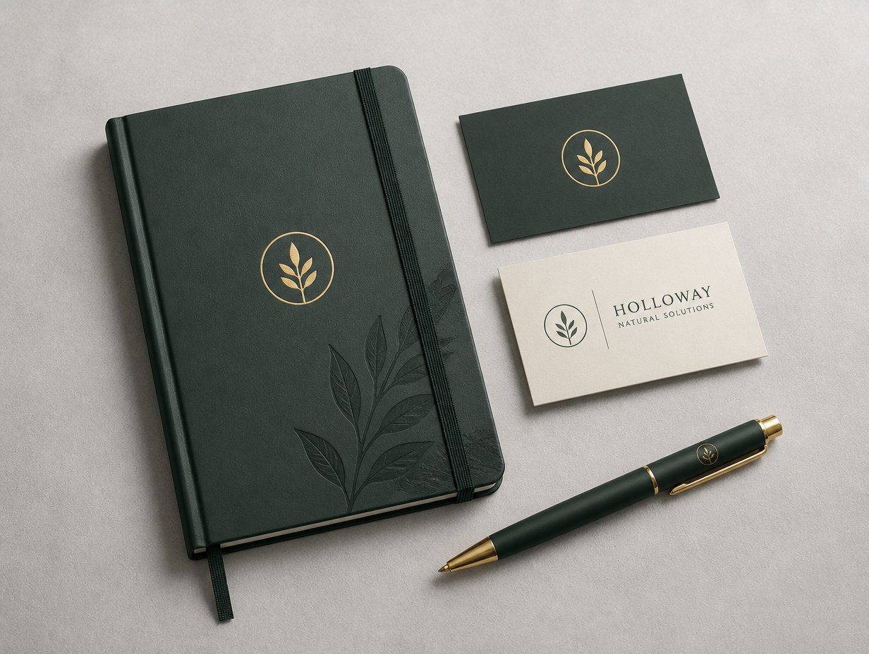 AI-generated brand identity presentation mockup sample