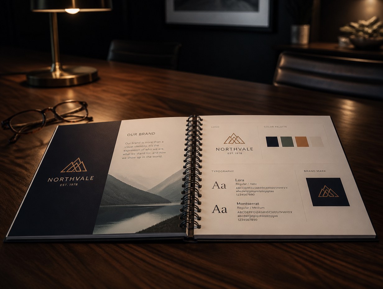 AI-generated brand manual mockup sample