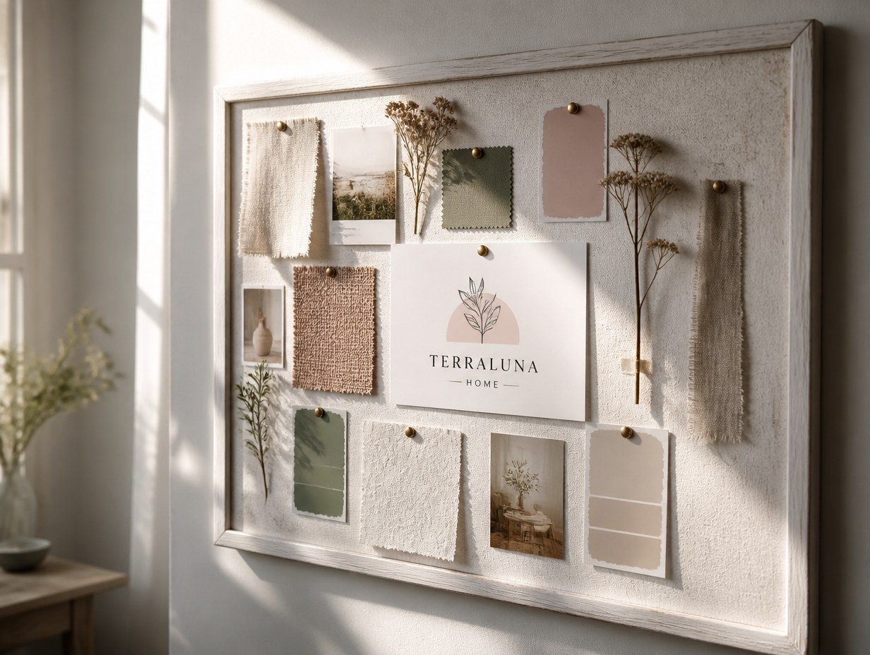 AI-generated brand moodboard mockup sample